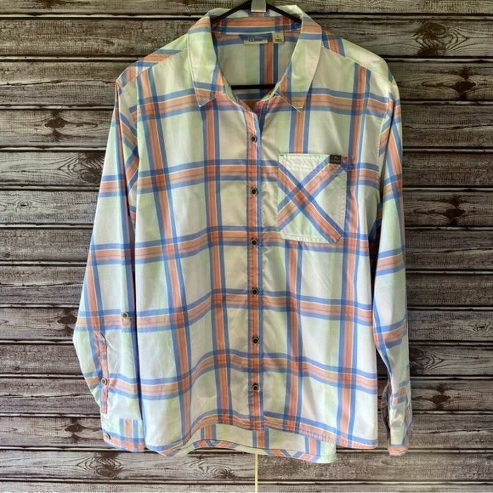 LL Bean Women's Long-Sleeved Button-Down Top Size L